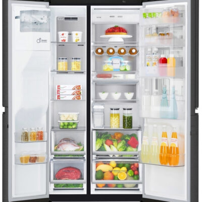 LG Ψυγείο Ντουλάπα 635lt Total NoFrost Υ179xΠ91.3xΒ73.5εκ. Μαύρο GSXV91MCAE