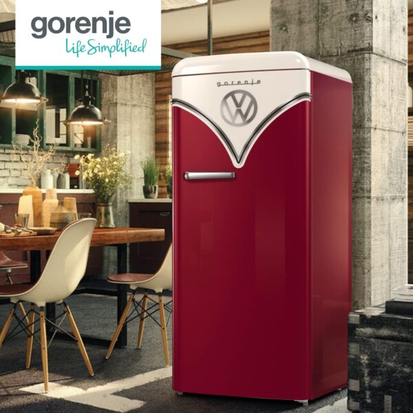 Gorenje Retro Μονόπορτο Ψυγείο 247lt Υ153xΠ60xΒ66εκ. RED OBRB615DBK