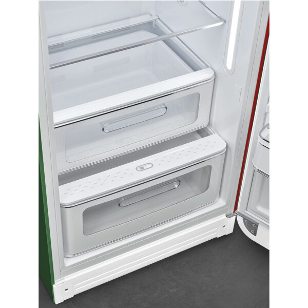 Smeg FAB28RDIT5 Tricolore Retro Μονόπορτο Ψυγείο 270lt Υ153xΠ60.1xΒ76.8cm Πολύχρωμο
