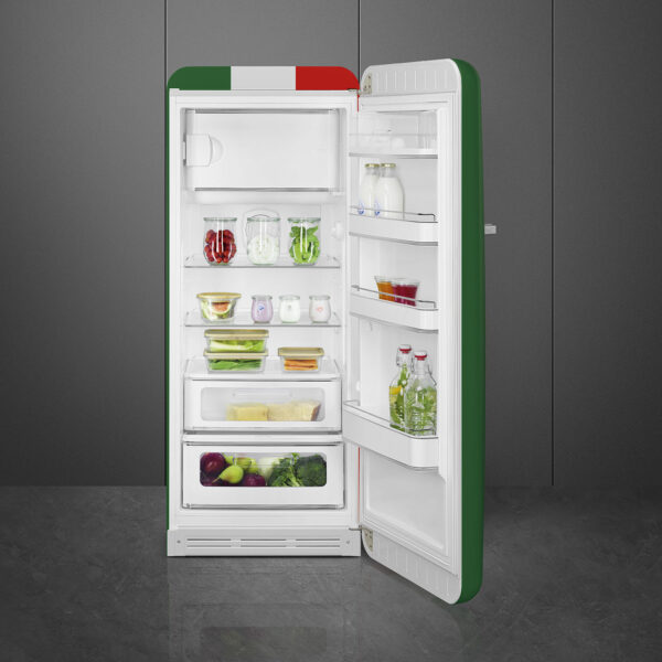 Smeg FAB28RDIT5 Tricolore Retro Μονόπορτο Ψυγείο 270lt Υ153xΠ60.1xΒ76.8cm Πολύχρωμο