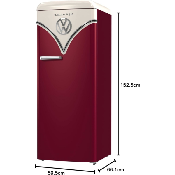 Gorenje Retro Μονόπορτο Ψυγείο 247lt Υ153xΠ60xΒ66εκ. RED OBRB615DBK