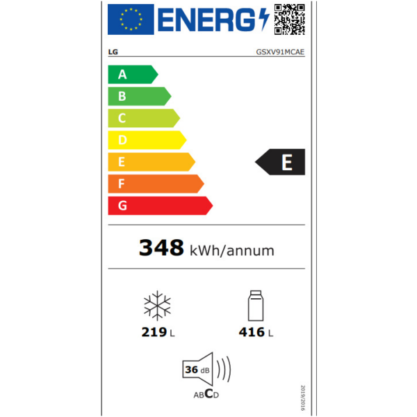 LG Ψυγείο Ντουλάπα 635lt Total NoFrost Υ179xΠ91.3xΒ73.5εκ. Μαύρο GSXV91MCAE