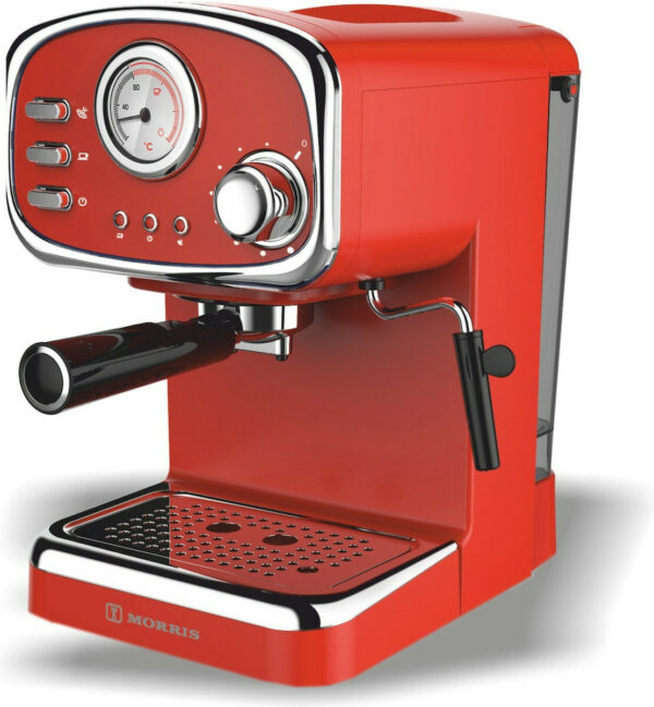 Morris Μηχανή Espresso 1100W Πίεσης 20bar Κόκκινη R20808EMR