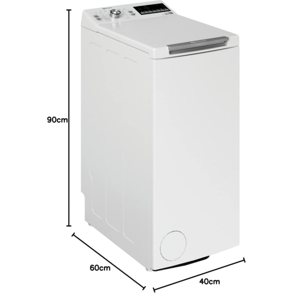 Πλυντήριο ρούχων Bauknecht WMT Pro Eco 6ZB Top-Loading / 6 kg / 1200 rpm / Πρόγραμμα κατά των λεκέδων / FreshFinish / Τεχνολογία ZEN / Καθυστερημένη εκκίνηση / Μαλακό άνοιγμα / Κοντό 30 ίντσες / 15° Πράσινο & Καθαρό