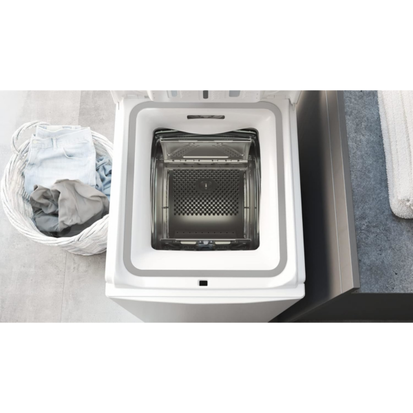 Πλυντήριο ρούχων Bauknecht WMT Pro Eco 6ZB Top-Loading / 6 kg / 1200 rpm / Πρόγραμμα κατά των λεκέδων / FreshFinish / Τεχνολογία ZEN / Καθυστερημένη εκκίνηση / Μαλακό άνοιγμα / Κοντό 30 ίντσες / 15° Πράσινο & Καθαρό