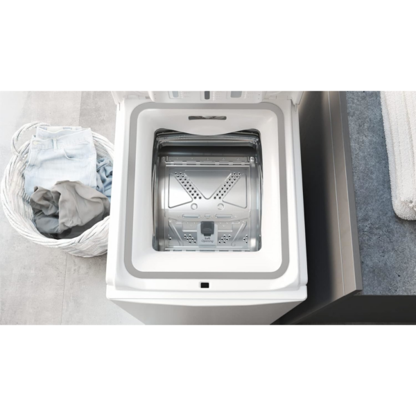 Πλυντήριο ρούχων Bauknecht WMT Pro Eco 6ZB Top-Loading / 6 kg / 1200 rpm / Πρόγραμμα κατά των λεκέδων / FreshFinish / Τεχνολογία ZEN / Καθυστερημένη εκκίνηση / Μαλακό άνοιγμα / Κοντό 30 ίντσες / 15° Πράσινο & Καθαρό