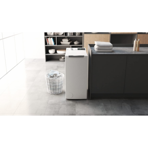 Πλυντήριο ρούχων Bauknecht WMT Pro Eco 6ZB Top-Loading / 6 kg / 1200 rpm / Πρόγραμμα κατά των λεκέδων / FreshFinish / Τεχνολογία ZEN / Καθυστερημένη εκκίνηση / Μαλακό άνοιγμα / Κοντό 30 ίντσες / 15° Πράσινο & Καθαρό