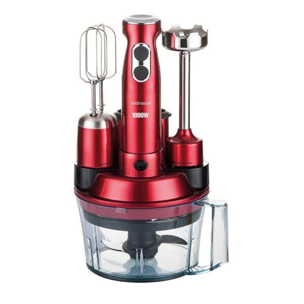 Πολυμίξερ 5 σε 1 Food Processor Goldmaster GM-7239VK ισχύς 1000W σε κόκκινο χρώμα