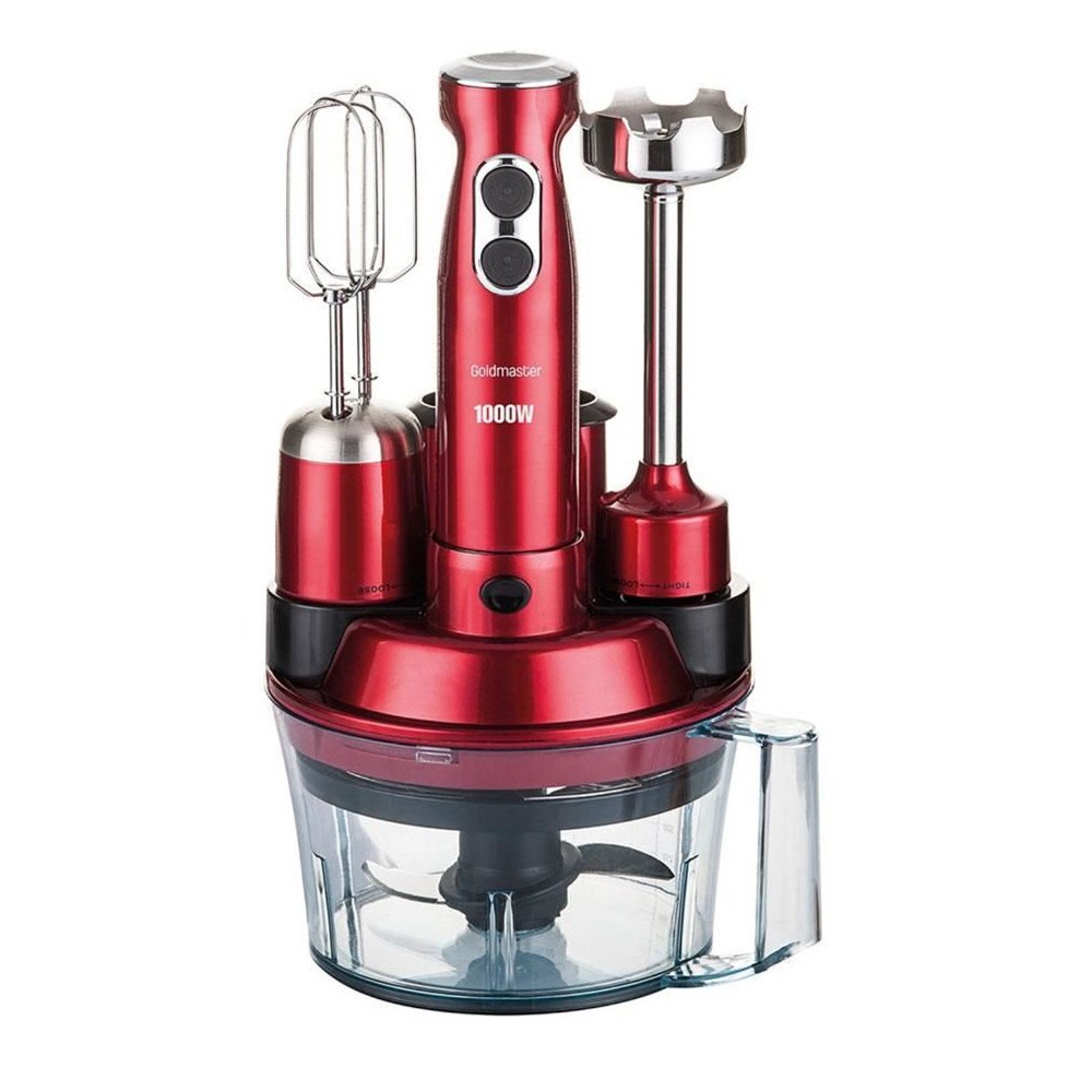 Πολυμίξερ 5 σε 1 Food Processor Goldmaster GM-7239VK ισχύς 1000W σε κόκκινο χρώμα