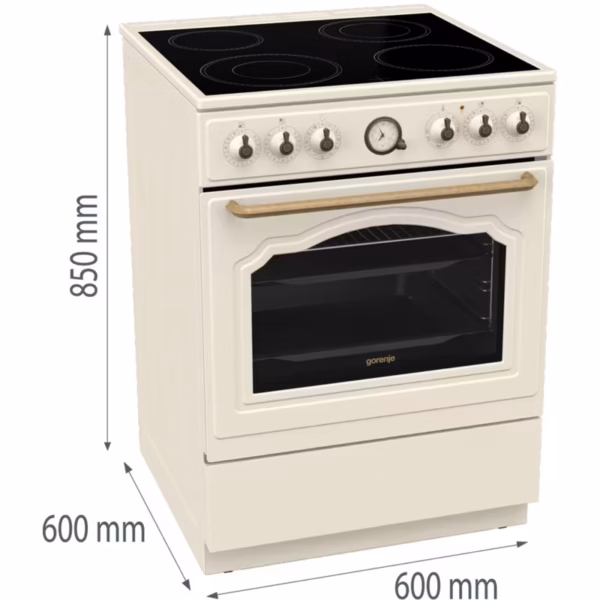 Κουζίνα Ηλεκτρική Gorenje GECS6B70CLI 71lt με Κεραμικές Εστίες Μπεζ