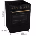 Ελεύθερη Κουζίνα Gorenje GECS6B70CLB με Κεραμικές Εστίες 71lt,Μαύρη