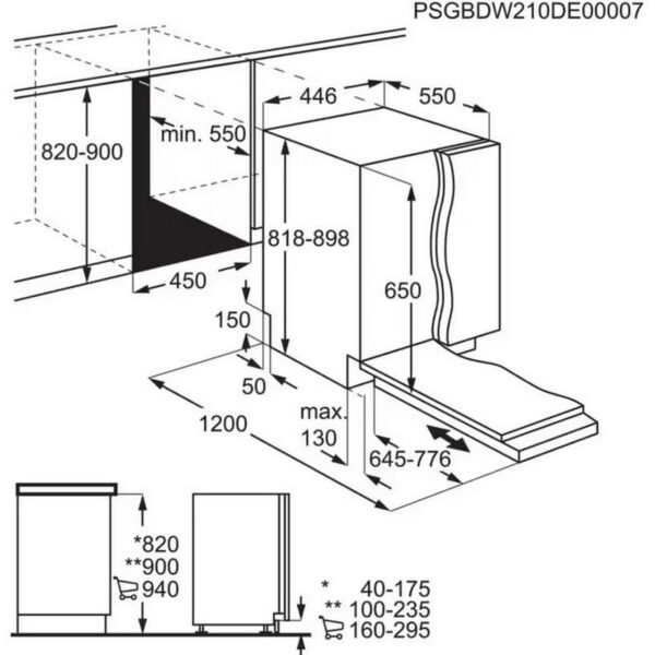Πλυντήριο Πιάτων Πλήρως Εντοιχιζόμενο AEG FSE73507P 45cm Inox