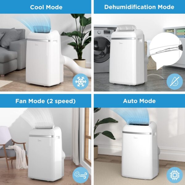 Φορητό Κλιματιστικό Midea MPD-12CRN7 Κλιματιστικό 3 σε 1 με Σωλήνα Εξαγωγής, Ψύξη, Αφύγρανση & Αερισμός, 12000 BTU/h