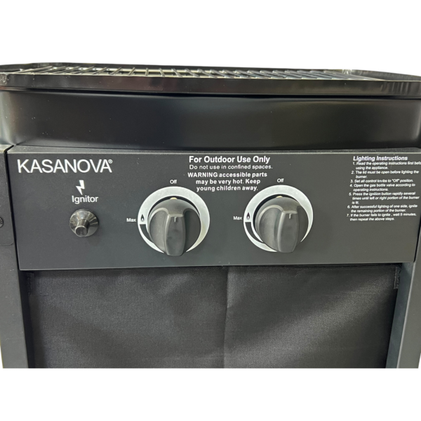 Ψησταριά Υγραερίου Σχάρας Kasanova KS18022 με 2 Εστίες 4.7kW και Πλαϊνό Μάτι