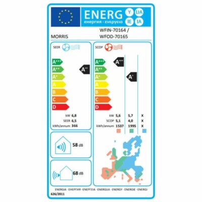 Κλιματιστικό Inverter MORRIS LOFT II WFIN-70164/WFOD-70165 24000 BTU A++/A+ με Ιονιστή και WiFi