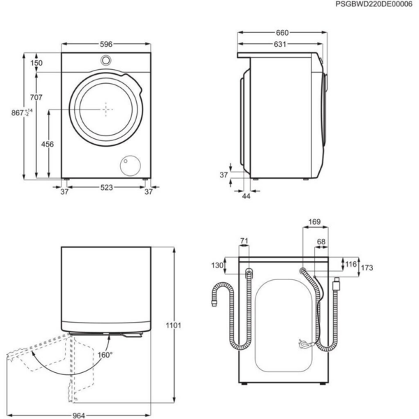 Πλύντηριο-Στεγνωτήριο AEG LWR9W80609 9000 series 10 kg/ 6 kg