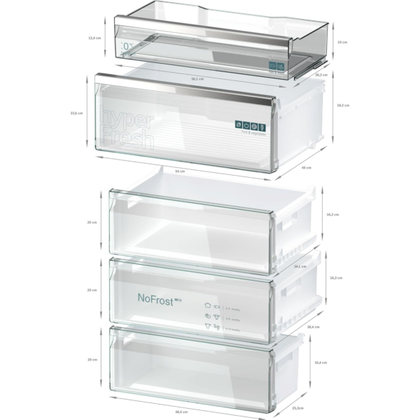 Ψυγειοκαταψύκτης SIEMENS KG49NAXCF, iQ500, noFrost, hyperFresh για Μεγαλύτερη Φρεσκάδα, Μαύρο Ατσάλι
