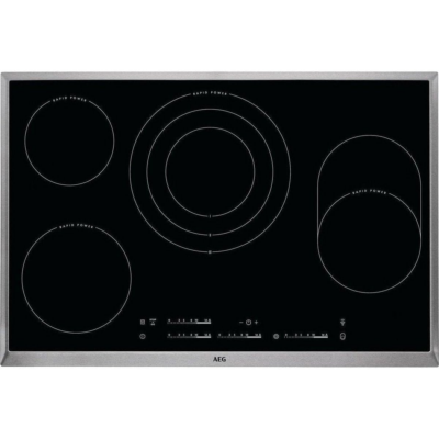 Κεραμική Εστία AEG HK854870XB Γυαλί-κεραμικό / Ανοξείδωτο ατσάλι