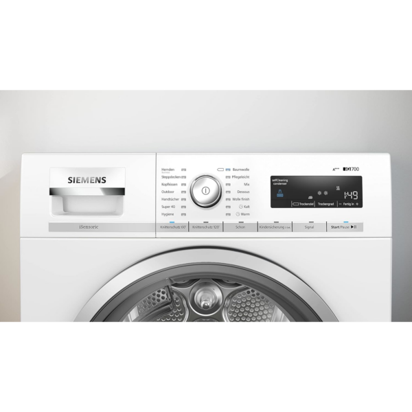 Στεγνωτήριο Siemens WT47W5W0 iQ700 / A +++ / 8 kg με τεχνολογία autoDry ελεγχόμενη από αισθητήρα