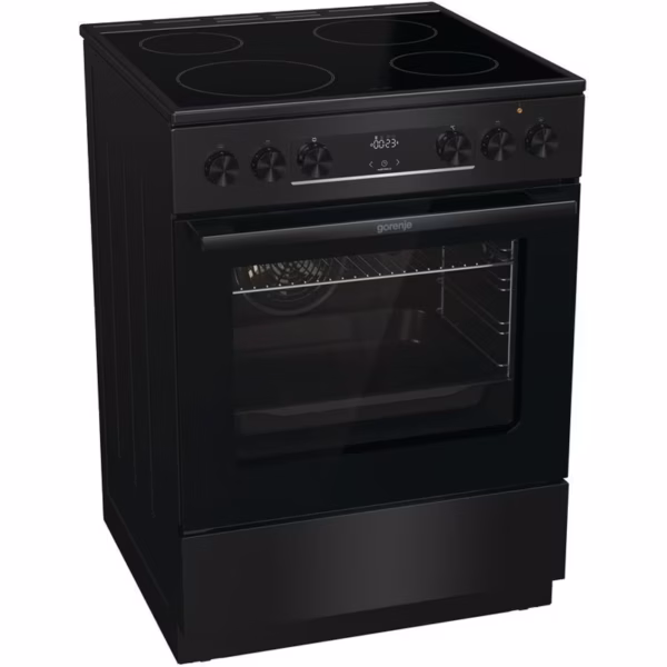 Ελεύθερη Κουζίνα 71lt, Gorenje GEC6C40BG, με Κεραμικές Εστίες, με Υδρόλυση, Π60εκ, Α, Μαύρη