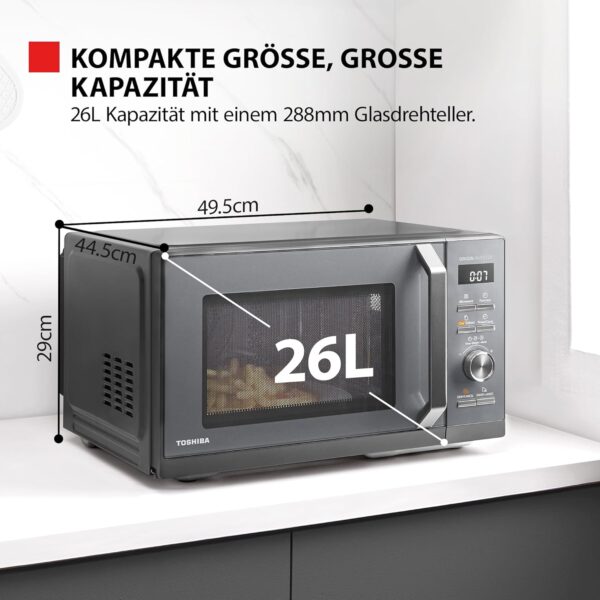 Φούρνος μικροκυμάτων Toshiba MW3-AC26SFI(MG) με γκριλ και ζεστό αέρα 6 σε 1 με ατμομάγειρα 26L