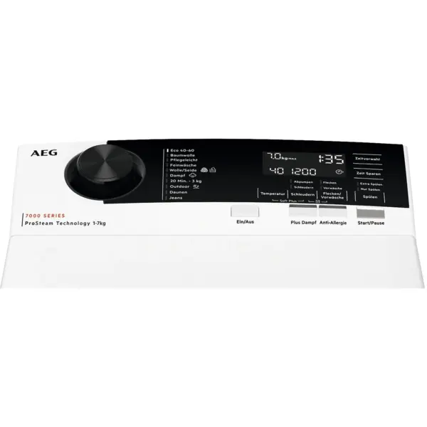 Πλυντήριο ρούχων Aνω Φόρτωσης 7Kg 1300στρ ProSteam Λευκό AEG LTR7A71370 Σειρά 7000