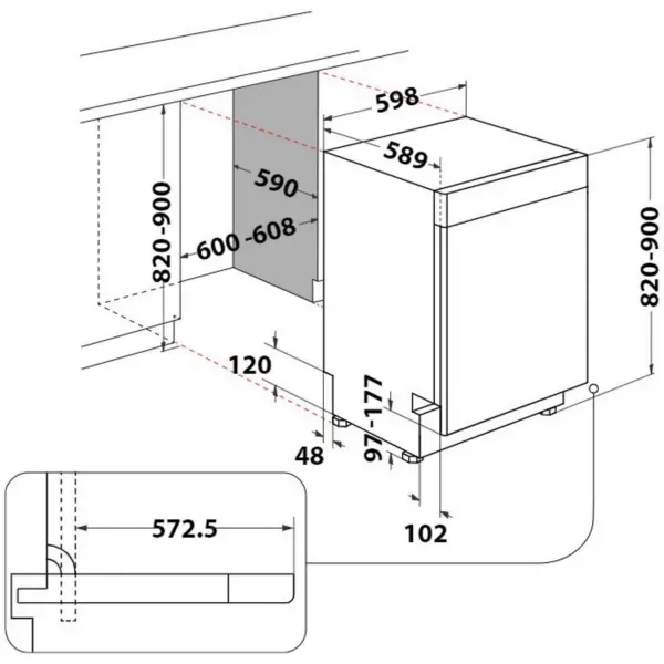 Πλυντήριο πιάτων με υποστήριγμα Privileg RUO 3T133 AFX, 60 cm, 14 σερβίτσια / Γρήγορο & Καθαριστικό