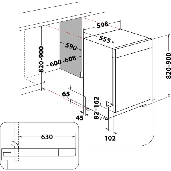 Πλυντήριο πιάτων με εντοιχισμό, Bauknecht B7U HS51 X, 60 cm, 15 σερβίτσια