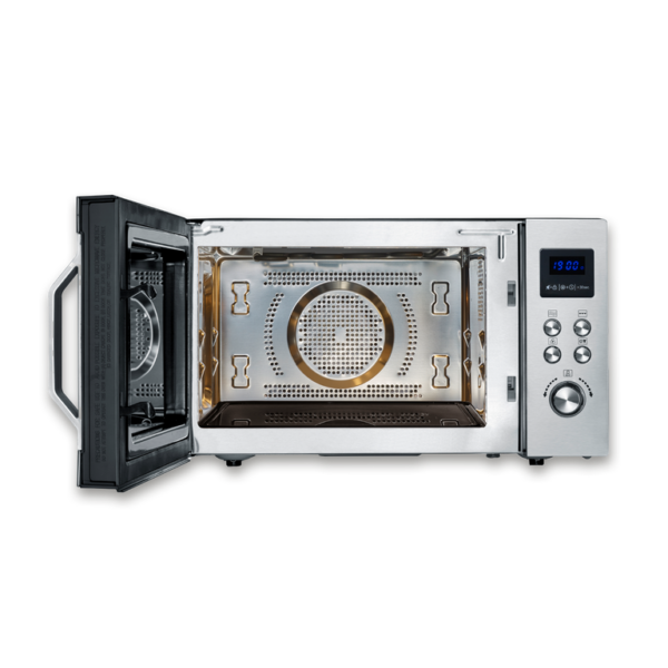 Φούρνος Μικροκυμάτων 3σε1 Severin MW 7777, 2050 W, Γκριλ, Λειτουργία θερμού αέρα, 25 l, 10 στάδια, Χρονοδιακόπτης, Απόψυξη, Οθόνη LED, Μαύρο/Inox