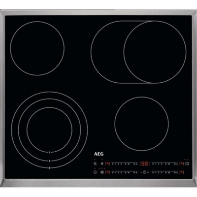 Αυτόνομη γυάλινη κεραμική εστία AEG HRB64479XB / 60 cm / Πλαίσιο από ανοξείδωτο ατσάλι