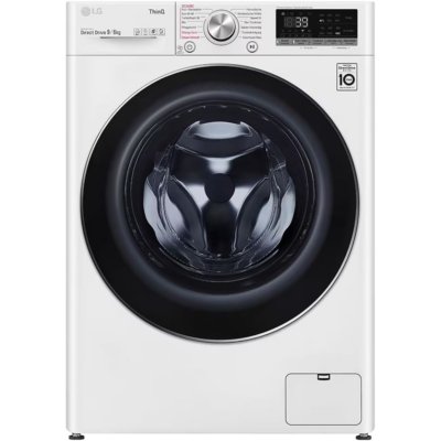 Πλυντήριο-στεγνωτήριο με AI DD, Πλύση 9 kg, Στέγνωμα 6 kg, 1400 στροφές/λεπτό, LG Electronics V7WD96H1A , Λειτουργία Wi-Fi, Λευκό