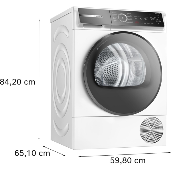 Στεγνωτήριο ρούχων BOSCH Series 8 WQB245B40 με αντλία θερμότητας, χωρητικότητα 9 kg