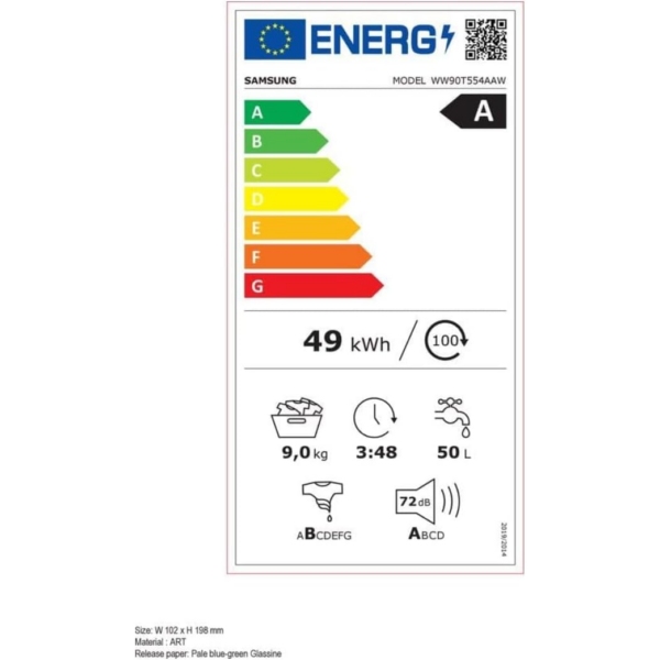 Πλυντήριο Ρούχων Samsung WW90T554AAE [9kg/1400rpm]
