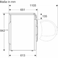Στεγνωτήριο ρούχων BOSCH Series 8 WQB245B40 με αντλία θερμότητας, χωρητικότητα 9 kg