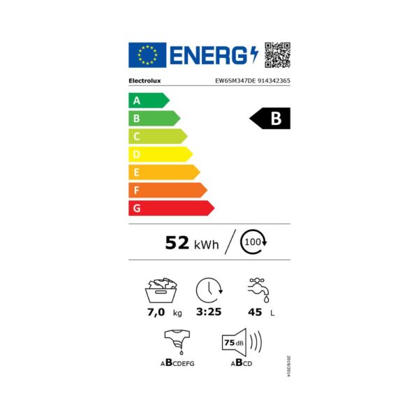 Electrolux Πλυντήριο Ρούχων 7kg 1400 Στροφών EW6SM347DE