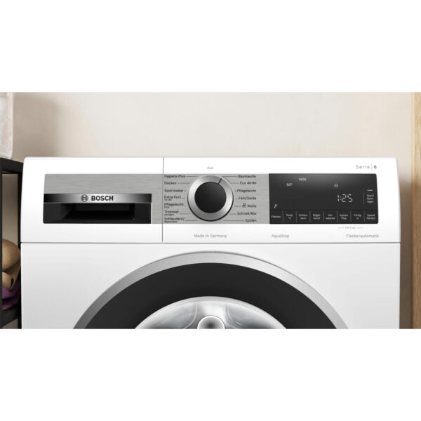 Πλυντήριο ρούχων Bosch Series 6 WGG244140, Εμπρόσθια φόρτωση με χωρητικότητα 9 kg, 1400 στροφές/λεπτό, Κατασκευασμένο στη Γερμανία, ActiveWater Plus, Speed ​​Perfect, Λειτουργία AntiStain, Λειτουργία αναπλήρωσης, 60 cm, Ενεργειακή κλάση A