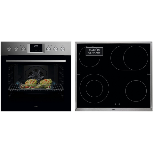 Σετ Εντοιχιζόμενος Φούρνος AEG OU5AE20SM 5000 SurroundCook® +συμπεριλαμβανομένης της εστίας AEG HE604062XB